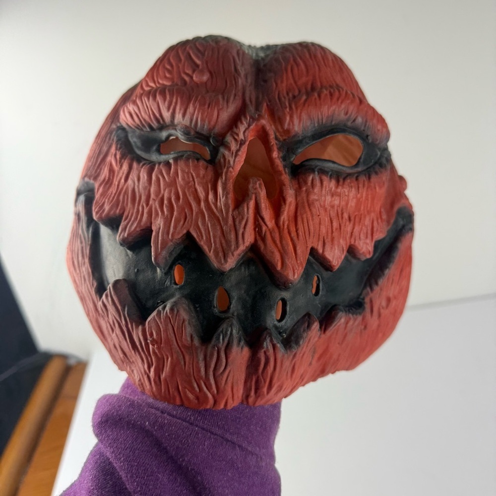 Latex Pumpkin Head Jack-O-Lantern Mask Scary Halloween